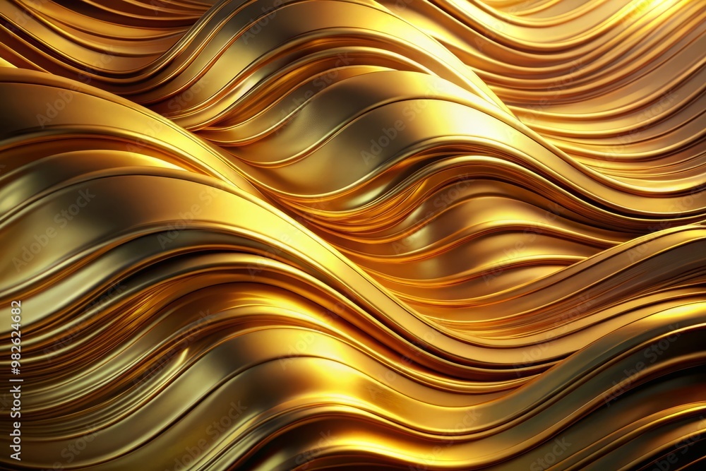 Exquisite wave-inspired gold background with intricate shading and reflections for a refined and luxurious visual identity Exquisite wave-inspired gold background with intricate shading and reflections for a refined and luxurious visual identity