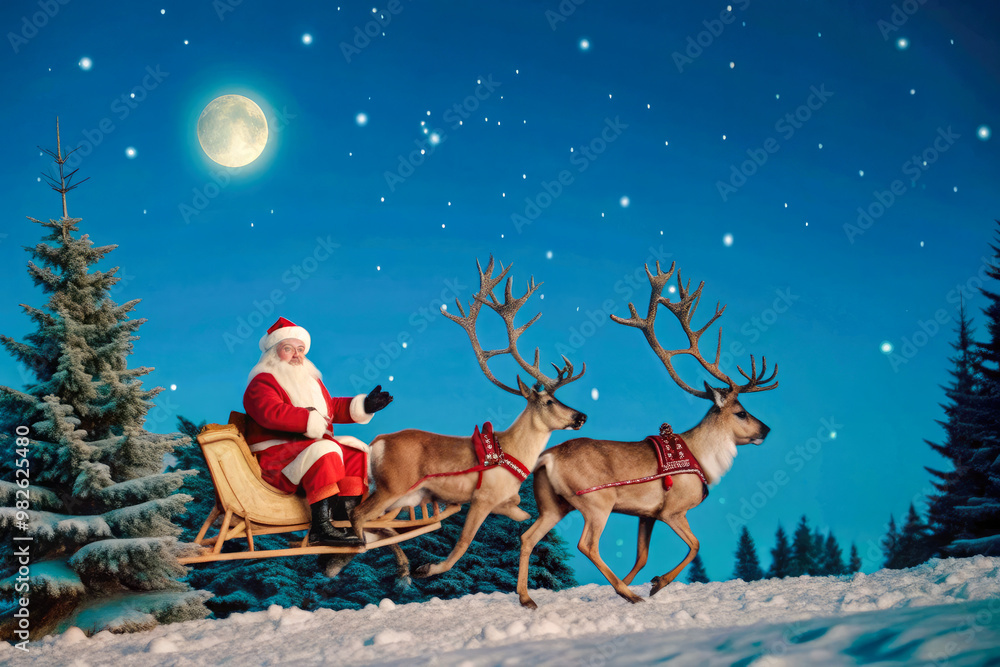 santa claus and reindeer santa claus and reindeer