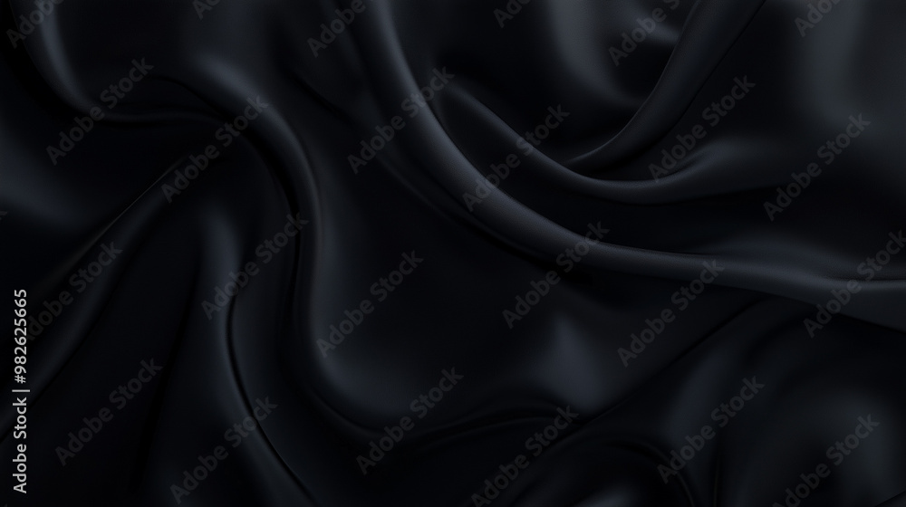 Fototapeta premium Close up texture of black fabric with natural creases