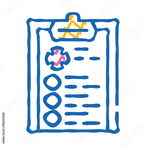 medical checklist doodle icon sketch vector. medical checklist sign. isolated symbol illustration