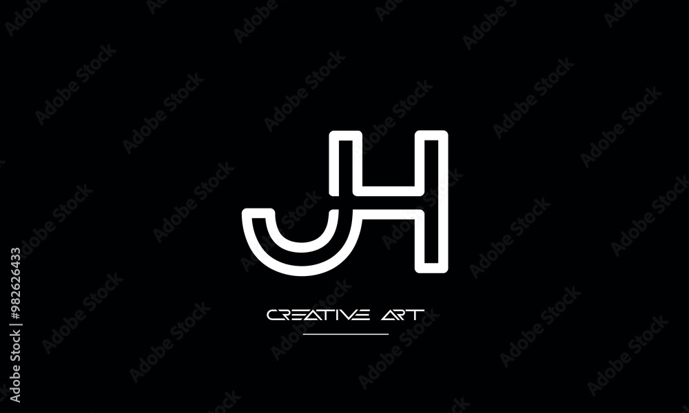 JH, HJ, J, H abstract letters logo monogram JH, HJ, J, H abstract letters logo monogram