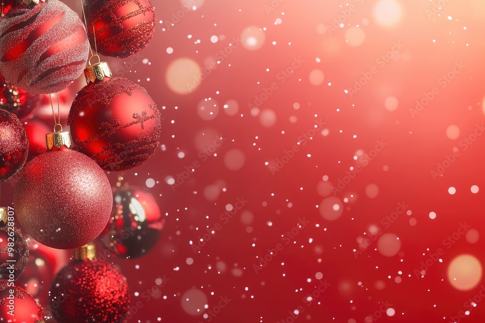 Christmas background with balls with generative ai Christmas background with balls with generative ai