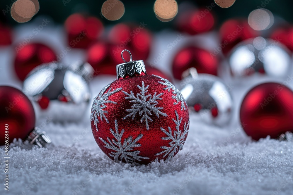 Christmas background with balls with generative ai Christmas background with balls with generative ai
