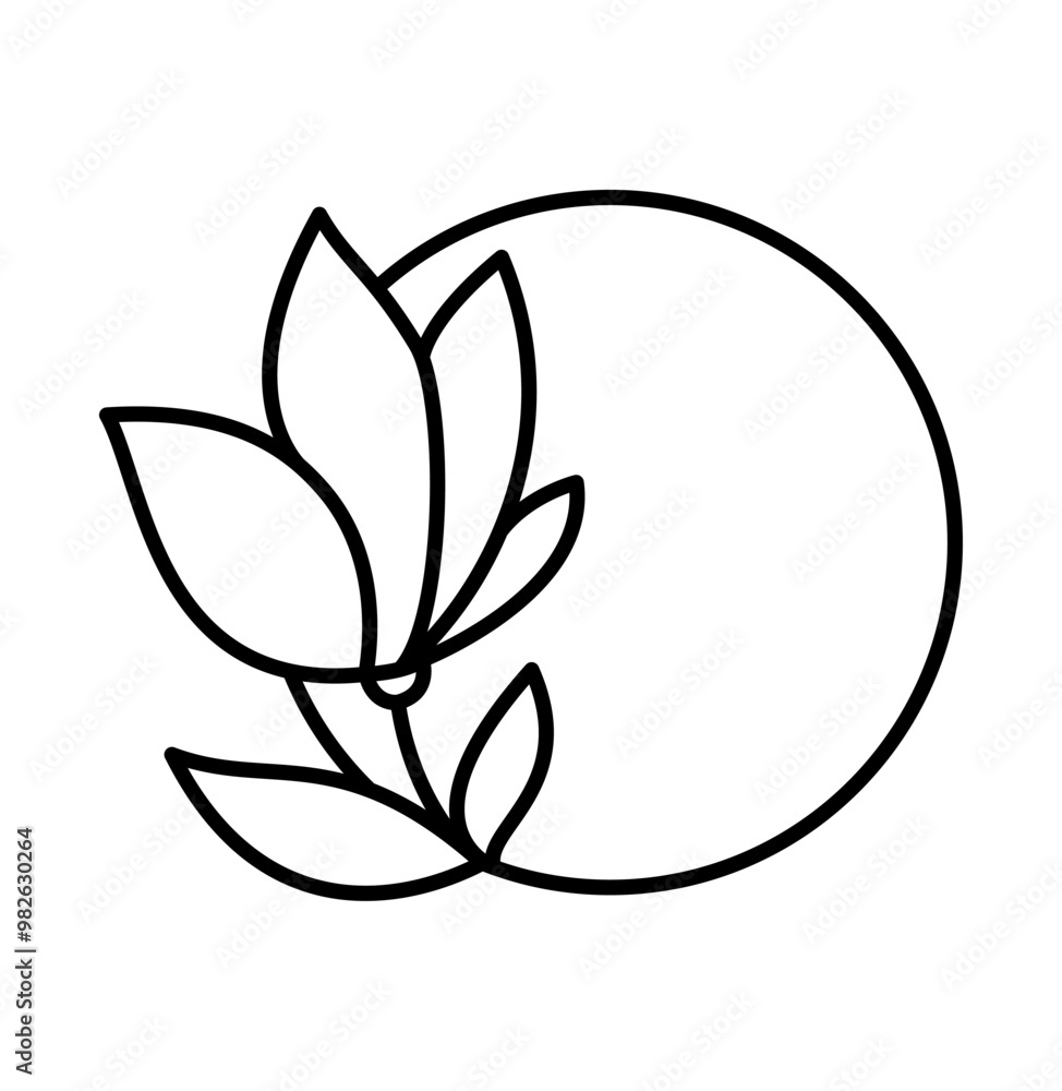 Flower logo line design with place for text. Vector template elegant element in trendy linear style. abstract emblem for floral shops or studios, wedding florists, creators of custom floral Flower logo line design with place for text. Vector template elegant element in trendy linear style. abstract emblem for floral shops or studios, wedding florists, creators of custom floral