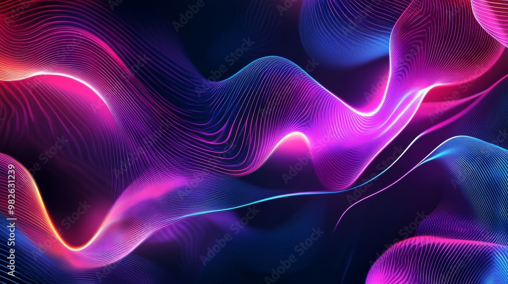 Vibrant Abstract Wave Background in Neon Colors Vibrant Abstract Wave Background in Neon Colors