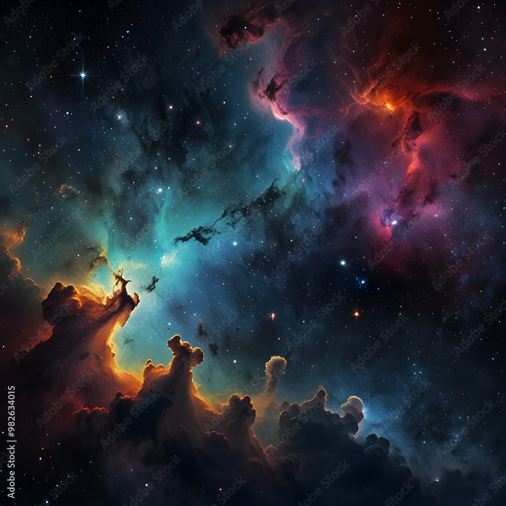 Abstract outer space endless nebula galaxy background Abstract outer space endless nebula galaxy background
