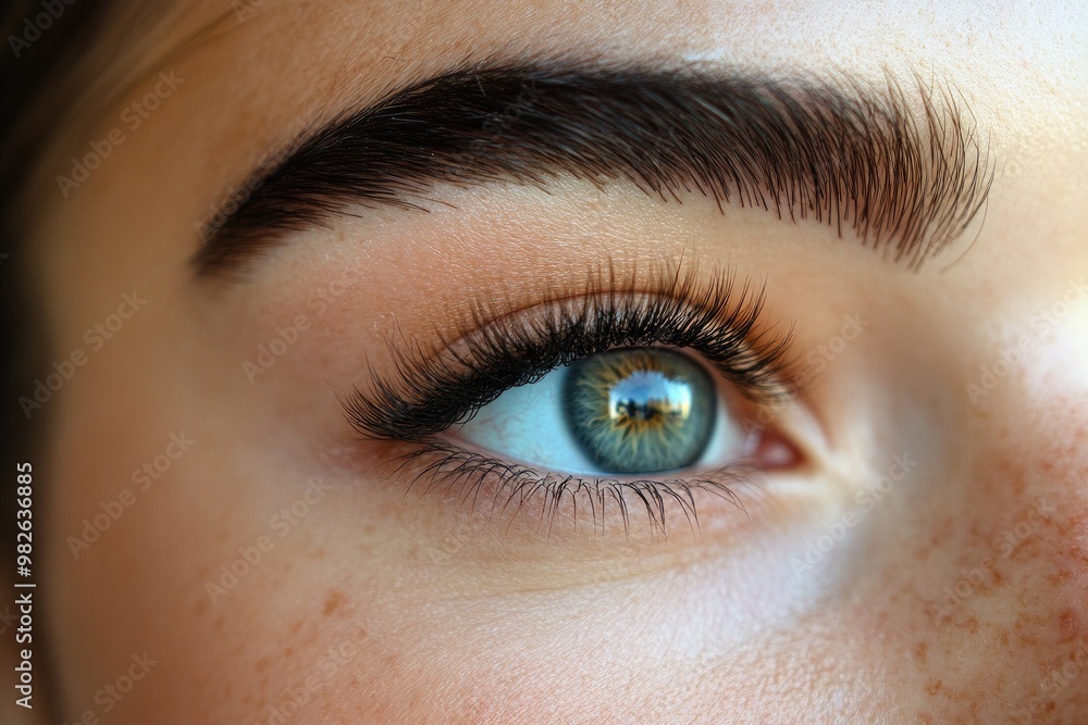 Obraz premium Woman showing long eyelashes after beauty treatment