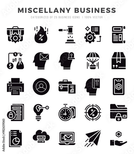 Miscellany Business icon pack for your website. mobile. presentation. and logo design.