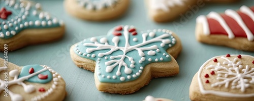 Delicious holiday sugar cookies decorated with colorful icing in festive shapes, perfect for festive celebrations and gatherings.