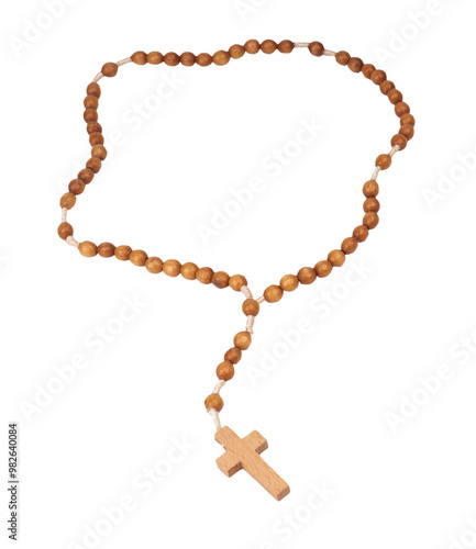 wooden rosary beads isolated on transparent background. png, set of three rosaries