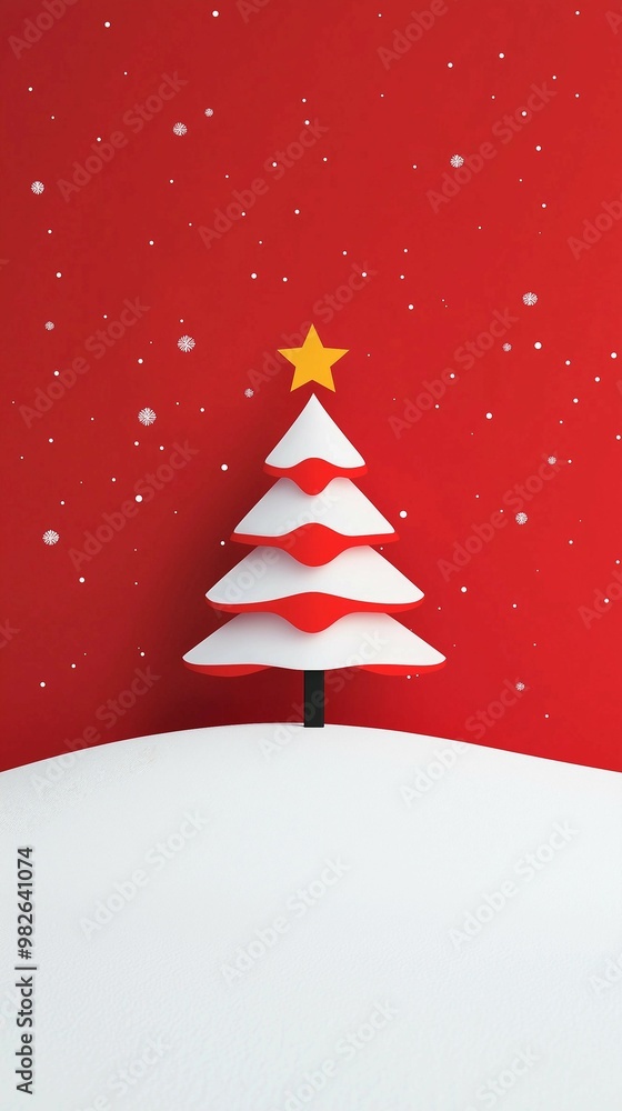 Illustration of cute Christmas tree,minimalistic design,copy space,banner,holiday,New Year. Illustration of cute Christmas tree,minimalistic design,copy space,banner,holiday,New Year.