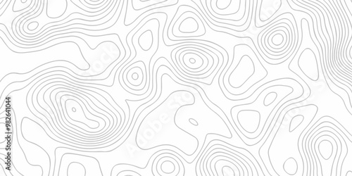 Topographic map background geographic line map with seamless ornament design. The black on white contours vector topography stylized height of the lines map.