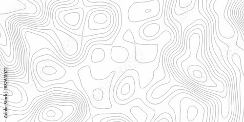 Topographic map background geographic line map with seamless ornament design. The black on white contours vector topography stylized height of the lines map.