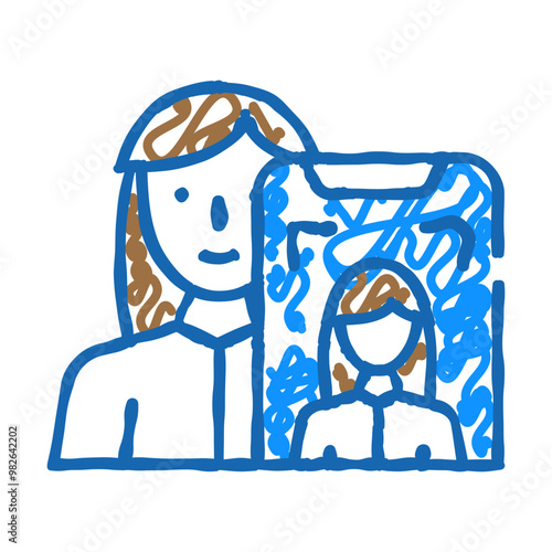 blogger woman job doodle icon sketch vector. blogger woman job sign. isolated symbol illustration