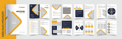 Clean and simple brochure template layout design for using multipurpose such as company profile, booklet design, business proposal, annual report, business plan