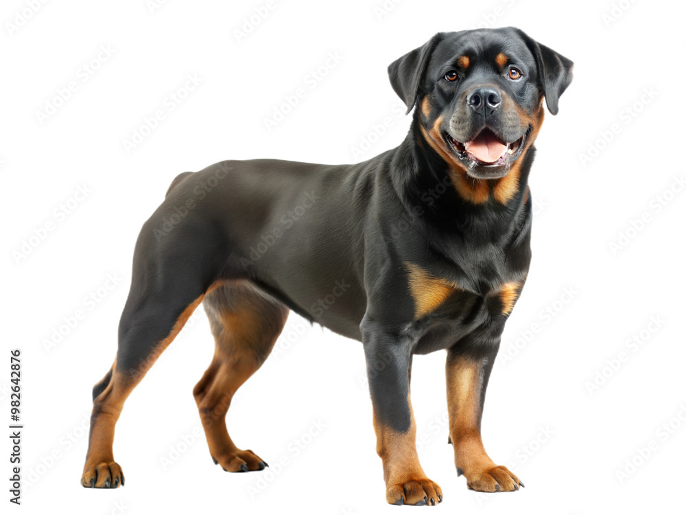 Big Rottwailer in studio, isolated on white background Big Rottwailer in studio, isolated on white background