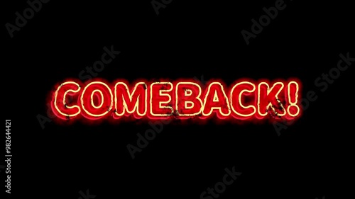 Comeback text effect motion graphic
