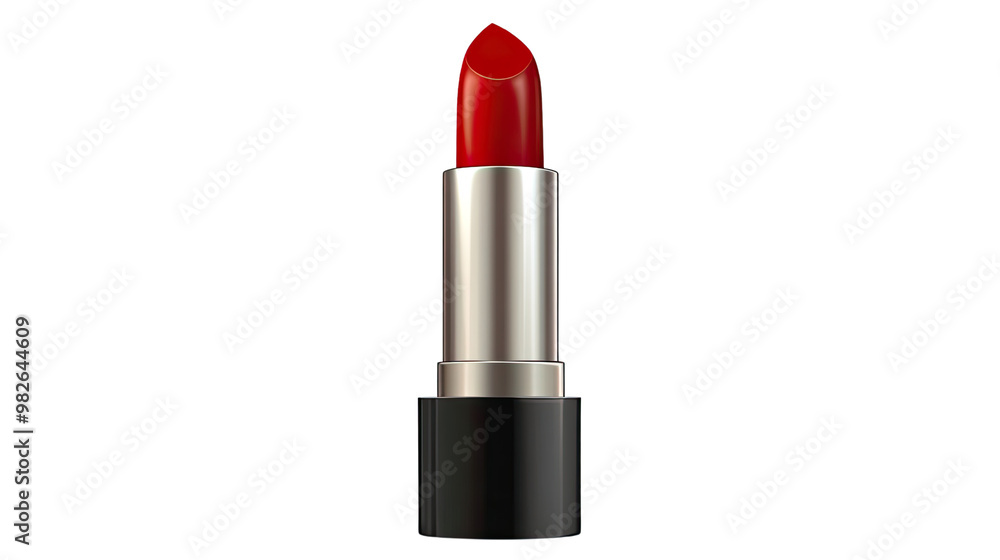 Red lipstick isolated on a white background, showcasing beauty and elegance in makeup and fashion Red lipstick isolated on a white background, showcasing beauty and elegance in makeup and fashion