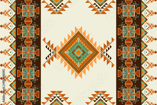 Ethnic abstract geometric oriental traditional seamless pattern. Native decorative Navajo, boho, Aztec style design for fabric, clothing, embroidery, ornament, element, texture, textile, printing 