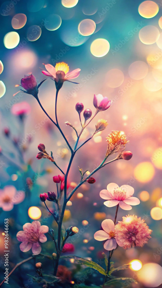 Floral bokeh a dreamy wallpaper with a bokeh effect . Generative AI Floral bokeh a dreamy wallpaper with a bokeh effect . Generative AI