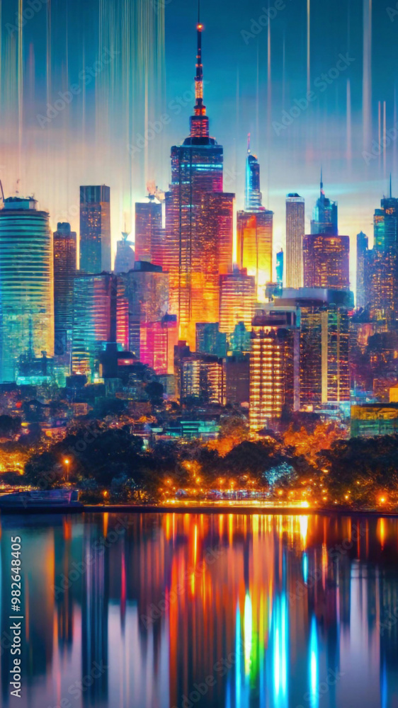 Obraz premium Country skyline at night