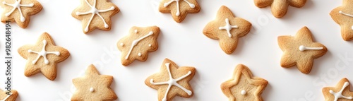 Delicious, decorated cookies in festive shapes, perfect for holiday celebrations and gatherings. Ideal for baking inspiration.