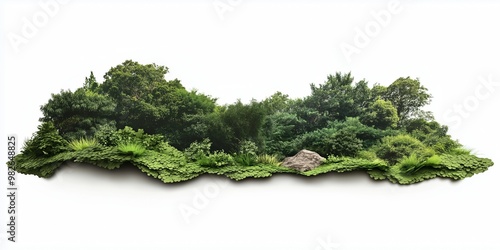 Photorealistic Green Hills Landscape Cut Out