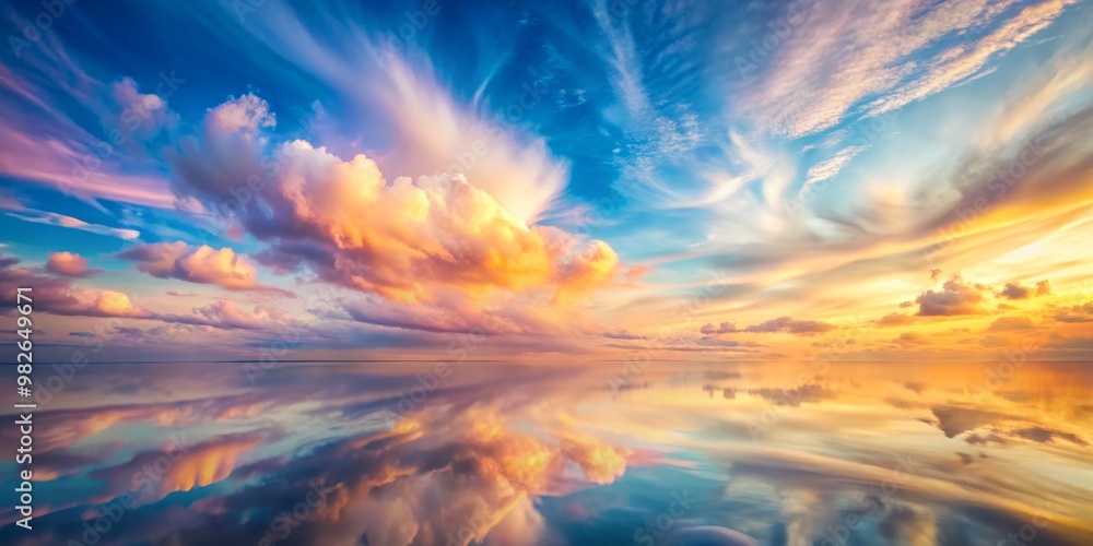 Obraz premium Soft Focus Pastel Landscape a photographer captures a dreamy cloudscape with gentle swirls of color blending together in a gradient of soft pinks blues and yellows 