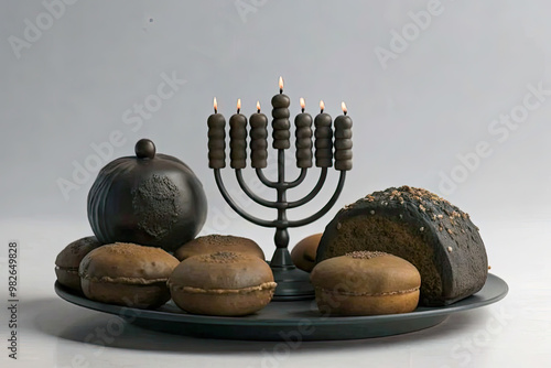 still life with candles and stones photo