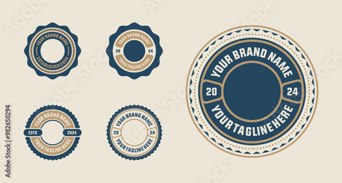 logo badge design template with the text editable for clothing, sport and apparel