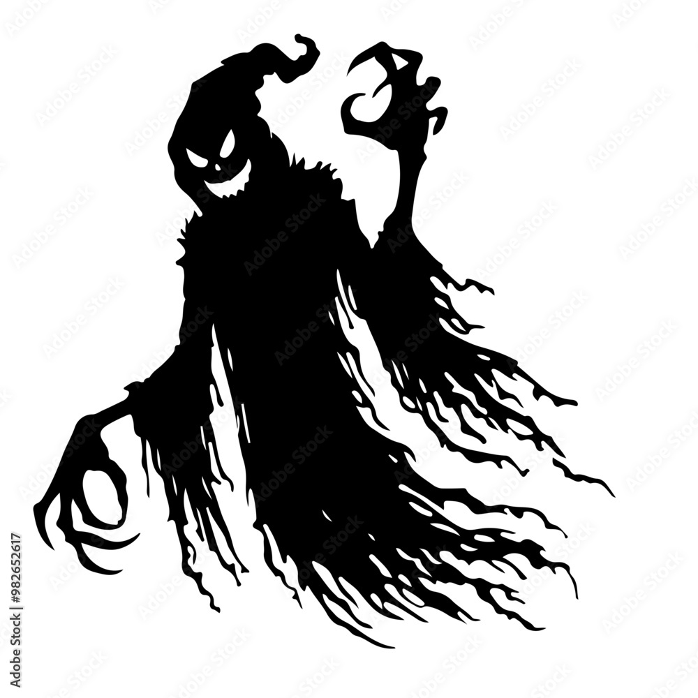 Fototapeta premium silhouette of a creepy ghost