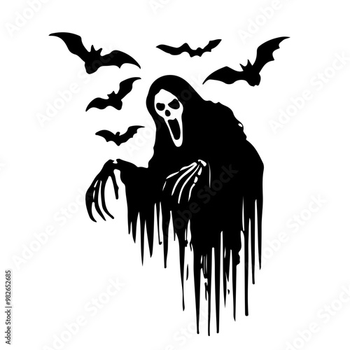 silhouette of a halloween ghost