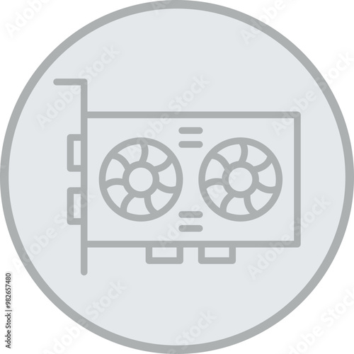 Video Card Vector Icon Design