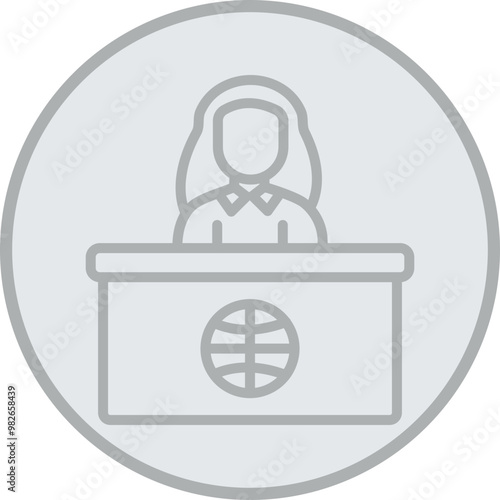News Anchor Vector Icon Design