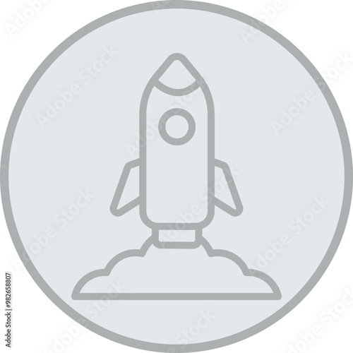 Rocket Launch Vector Icon Design