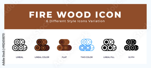 Firewood set of simple icons great for web. app. presentation and more.