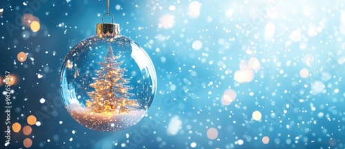 Christmas Ornament with Snow Globe and Christmas Tree Inside