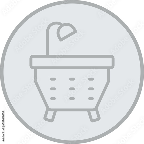 Bathtub Vector Icon Design