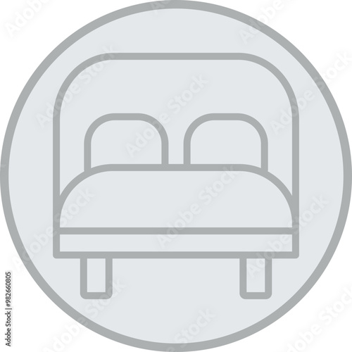 Double Bed Vector Icon Design