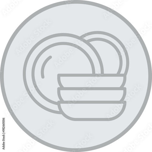 Dishware Vector Icon Design