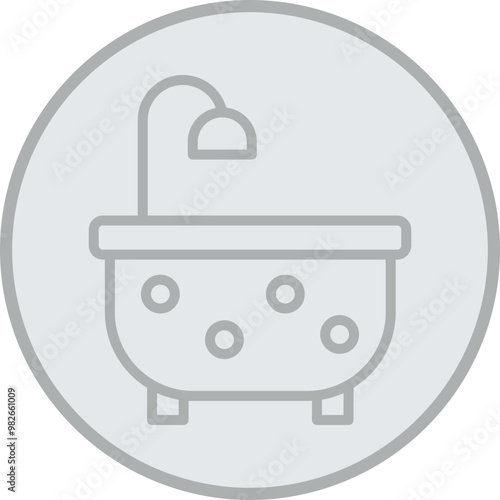 Bathtub Vector Icon Design