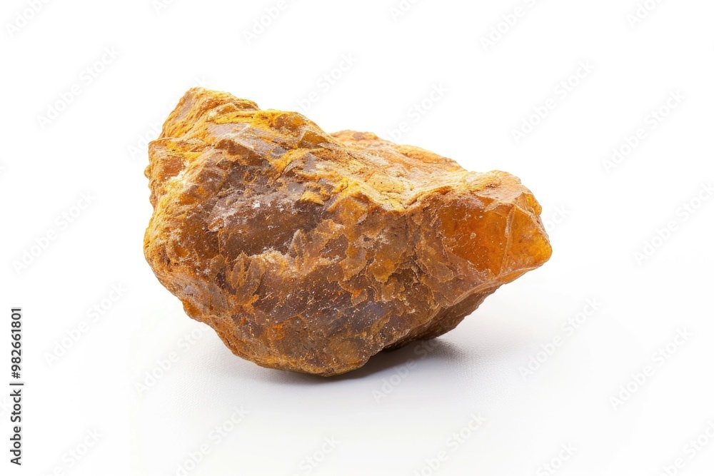 A single piece of rock sits on a white background A single piece of rock sits on a white background