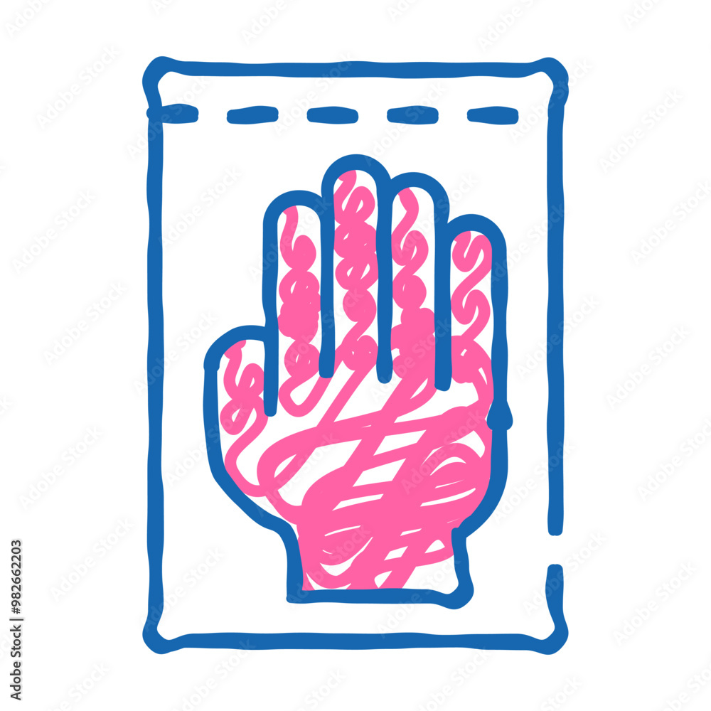 Obraz premium medical gloves doodle icon sketch vector. medical gloves sign. isolated symbol illustration