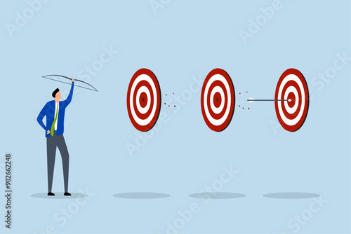 Completed multiple tasks with single action, Intelligent entrepreneur excelled in archery by hitting multiple bullseyes with a single arrow.