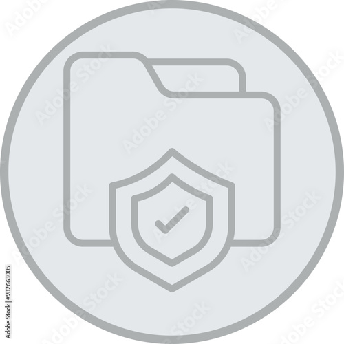 Protected Folder Vector Icon Design