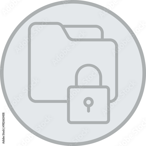 Folder Lock Vector Icon Design