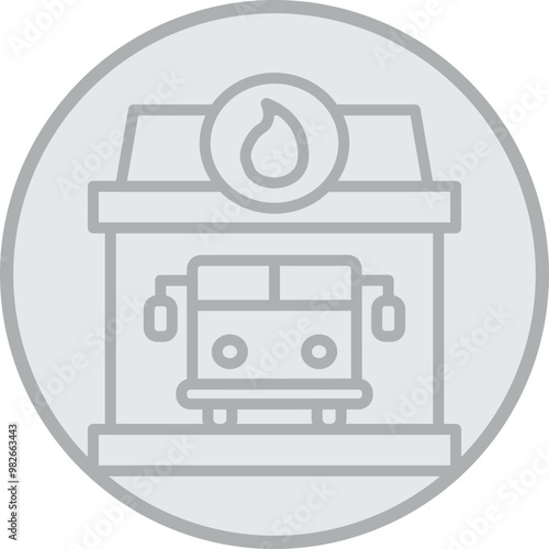 Fire Station Vector Icon Design