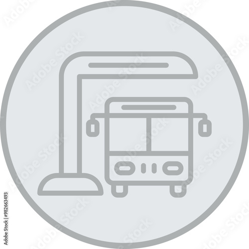 Bus Station Vector Icon Design