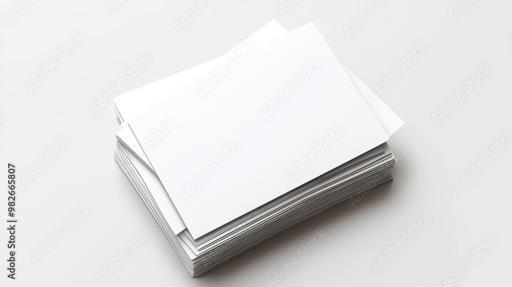 A stack of blank business cards isolated on a white background A stack of blank business cards isolated on a white background