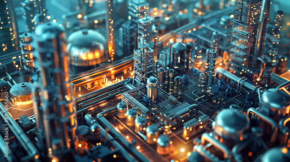 Obraz premium steampunk city